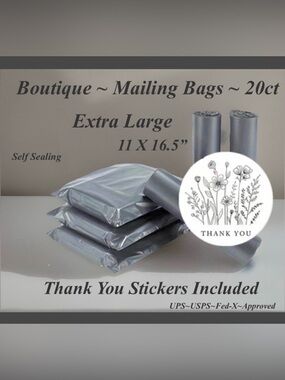 Ex. Large Poly Mailing BagsW/Thank You Stickers 20ct Bags & 20ct Stickers 〰️🆕〰️